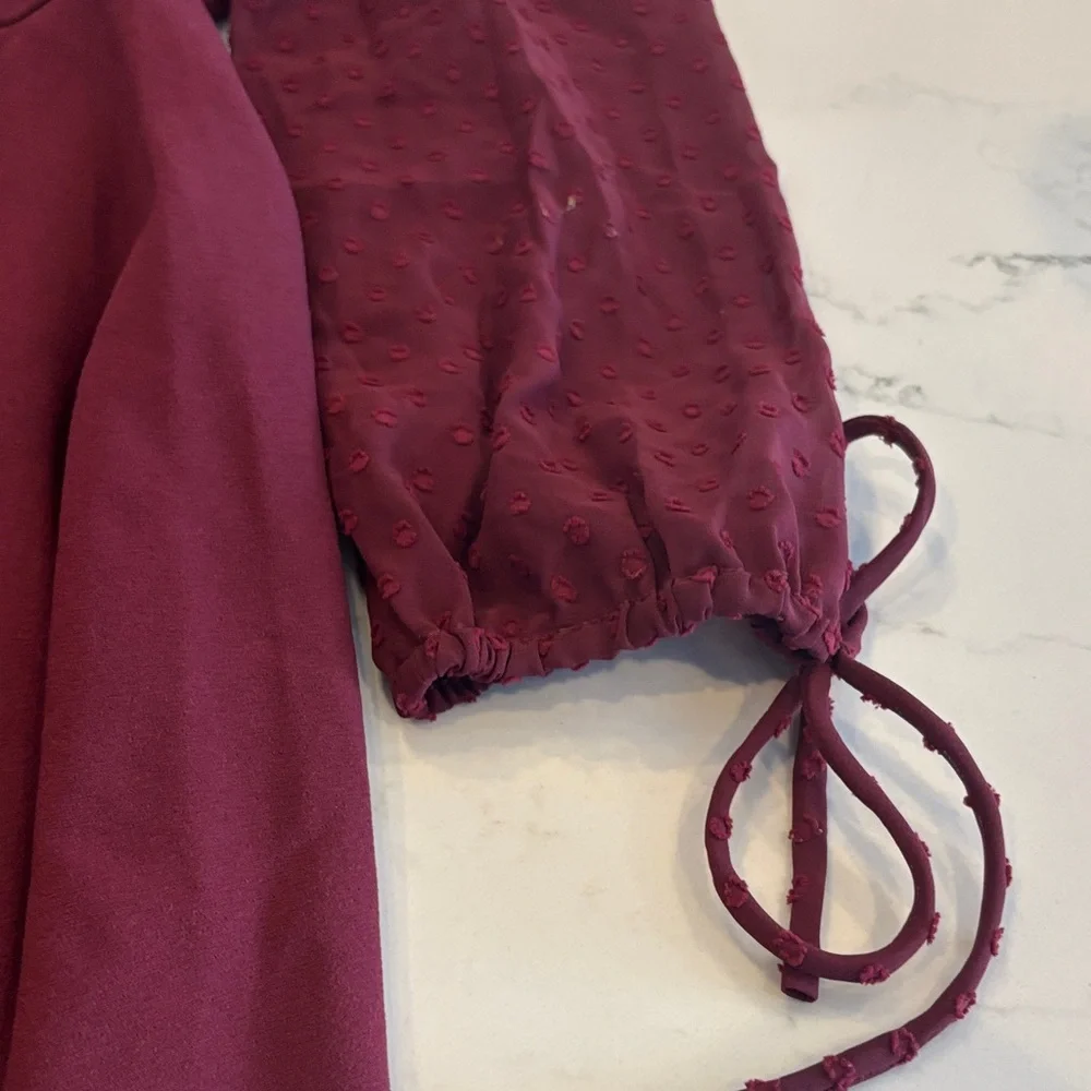 NWOT Rare Editions Maroon Kids Dress with Long Sleeves